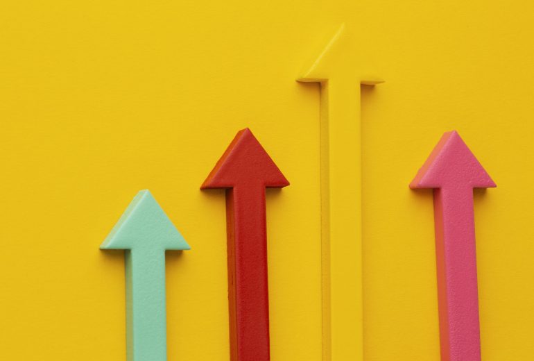 top-view-statistics-presentation-with-arrow